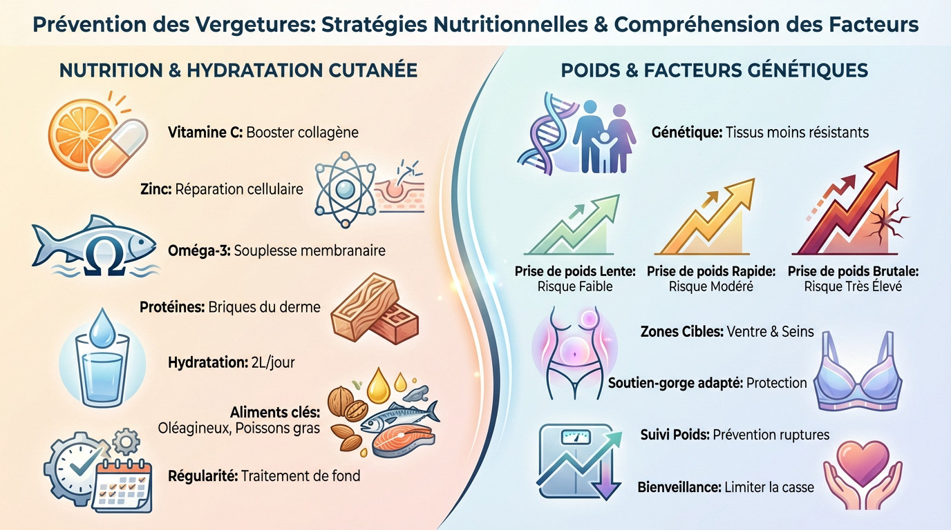 Schéma nutritionnel pour prévenir les vergetures de grossesse